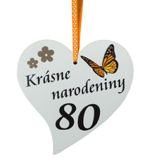 KORY Drevená tabuľka Krásne 80.narodeniny