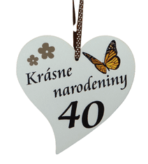 KORY Drevená tabuľka Krásne 40.narodeniny