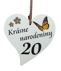 KORY Drevená tabuľka Krásne 20.narodeniny