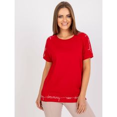 BASIC FEEL GOOD Dámska blúzka s krátkym rukávom na každodenné nosenie DAILY red RV-BZ-7647.62P_385208 L-XL