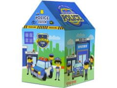 Lean-toys Policajný domček Stan pre deti modrý 123 cm x 82 cm