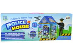 Lean-toys Policajný domček Stan pre deti modrý 123 cm x 82 cm