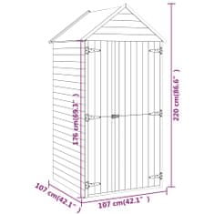 Petromila vidaXL Záhradná kôlňa na náradie 107x107x220 cm impregnovaná borovica