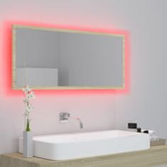 Petromila vidaXL LED kúpeľňové zrkadlo dubu sonoma 100x8,5x37 cm, akryl