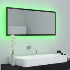 Vidaxl LED kúpeľňové zrkadlo lesklé čierne 100x8,5x37 cm drevotrieska