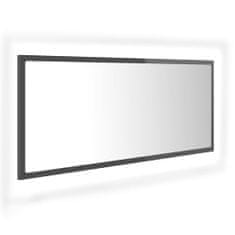 Vidaxl LED kúpeľňové zrkadlo lesklé sivé 100x8,5x37 cm drevotrieska