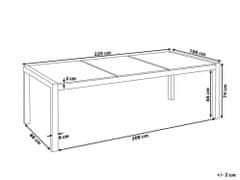 Beliani Záhradný stôl s 3-dielnou sklenenou doskou 220 x 100 cm priehľadný GROSSETO