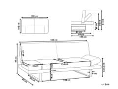 Beliani Svetlosivá čalúnená rozkladacia pohovka YORK