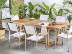 Beliani Rozkladací záhradný stôl z akáciového dreva 160/220x90 cm JAVA
