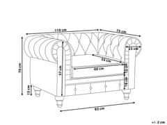 Beliani Čalúnené kreslo grafitovosivé CHESTERFIELD