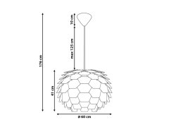 Beliani Veľká medená stropná lampa SEGRE