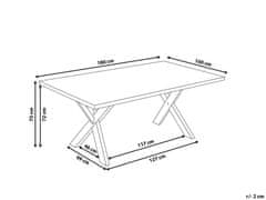 Beliani Jedálenský stôl 180 cm x 100 cm čierny LISALA