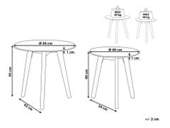 Beliani Sada 2 konferenčných stolíkov zo skla a svetlého dreva MISSOURI