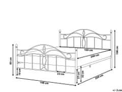 Beliani Kovová posteľ 160 x 200 cm čierna ANTLIA