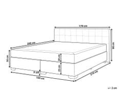 Beliani Kontinentálna čalúnená posteľ 160x200 cm tmavo sivá ADMIRAL