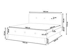 Beliani Béžová čalúnená posteľ 180 x 200 cm RENNES