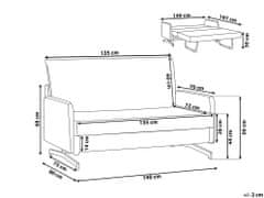 Beliani Čalúnená rozkladacia sivá pohovka BELFAST