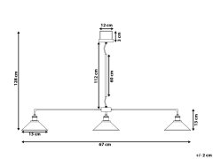 Beliani Stropná lampa s 3 svietidlami MONTONE