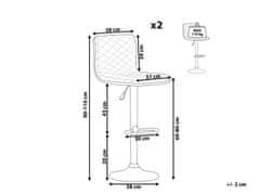 Beliani Sada 2 béžových barových stoličiek ORLANDO