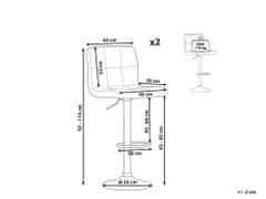 Beliani Súprava 2 čiernych nastaviteľných barových stoličiek MARION