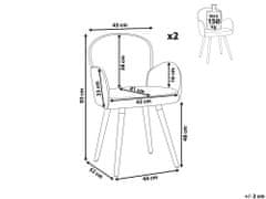 Beliani Sada 2 čalúnených jedálenských stoličiek hnedá BROOKVILLE