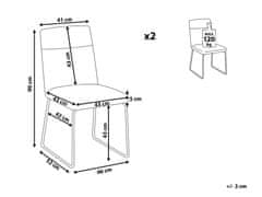 Beliani Sada 2 jedálenských stoličiek sivá NEVADA