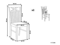 Beliani Sada 2 jedálenských stoličiek svetlé drevo/čierna HOUSTON