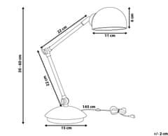 Beliani Kovová stolná lampa biela HELMAND