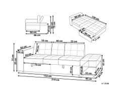 Beliani Rozkladacia pohovka s taburetom tmavosivá FALSTER