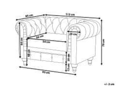 Beliani Veľké čalúnené béžové kreslo CHESTERFIELD