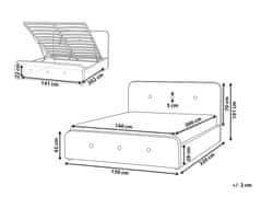 Beliani Béžová posteľ s úložným priestorom 140 x 200 cm RENNES