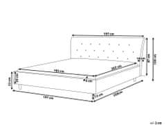 Beliani Tmavosivá čalúnená posteľ Chesterfield 180x200cm SAVERNE