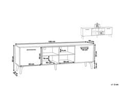 Beliani TV skrinka tmavé drevo a biela ALLOA