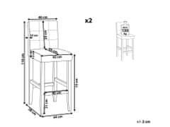 Beliani Sada 2 barových stoličiek z umelej kože hnedá MADISON