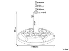 Beliani Betónový stojan na slnečník 50 cm čierny CETO