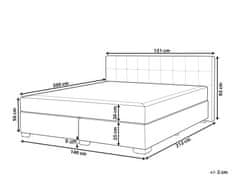 Beliani Čierna čalúnená kontinentálna posteľ 140x200 cm ADMIRAL