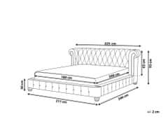 Beliani Zamatová vodná posteľ 180 x 200 cm sivá CAVAILLON
