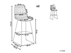 Beliani Sada 2 kovových barových stoličiek čierna PRESTON