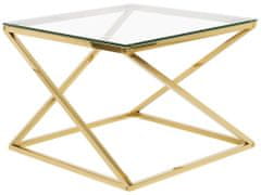 Beliani Konferenčný stolík so sklenenou doskou zlatý BEVERLY