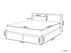 Beliani Kovová posteľ 180 x 200 čierna CLAMART
