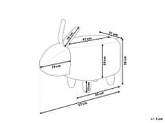 Beliani Čalúnená zvieracia taburetka sivá BUNNY