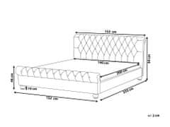 Beliani Zamatová posteľ 140 x 200 cm svetlosivá AVALLON