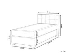 Beliani Kontinentálna čalúnená posteľ 90 x 200 cm svetlosivá ADMIRAL