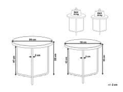 Beliani Sada 2 konferenčných stolíkov svetlé drevo/čierna MELODY malý a stredný