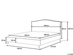 Beliani Čalúnená posteľ s bielym LED osvetlením 160 x 200 cm sivá MONTPELLIER