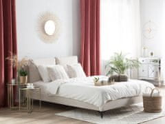 Beliani Ženilková posteľ 160 x 200 cm béžová MELLE
