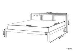 Beliani Drevená posteľ 140 x 200 cm biela VANNES