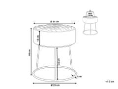 Beliani Zamatová taburetka olivovozelená DELCO