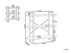 Beliani Regál s 3 policami tmavé drevo TIMBER