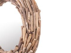 Beliani Nástenné zrkadlo 56 cm svetlé drevo KAYENTA